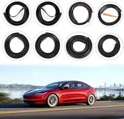 TSTESE 9 Pack Soundproof Sealling Strips Compatible with Tesla Model 3 (2019-2024) Accessories Door Seal Kit Soundproof EPDM Rubber Weather Draft Strip Wind Noise Reduction Sound Proofing Kits
