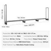 12.7 FT Outdoor Firewood Rack with Waterproof Cover Firewood Storage Solution