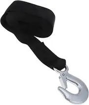 Mikinona 1.5 Ton Marine Winch Strap 4.7cm Wide Black Ratchet Tow Strap with Hook