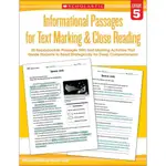 INFORMATIONAL PASSAGES FOR TEXT MARKING & CLOSE READING: GRADE 5/MARTIN LEE【禮筑外文書店】