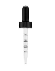 Black Gradulated Dropper Cap with Glass Pipette 1ml (50-Pack)