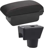 Center Armrest Box Retrofit Storage Box for Duster Armrest for for 3 for Car Armrest Car Accessories Interior Details(B3 Black White line 3USB)