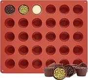 JOERSH Mini Peanut Butter Cup Mold Silicone Candy Mold for Keto Fat Bomb, Dark Chocolate, 30-Cavity