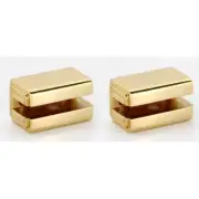 Alno A6550-PB/NL Cube Bath Glass Shelf Brackets Only Unlacquered Brass