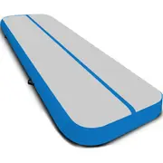 Powertrain 6m X 2m Airtrack Tumbling Mat Gymnastics Exercise Air Track Grey Blue