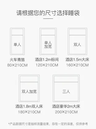 100支長絨棉酒店隔臟睡袋住賓館純棉床單雙人便攜式出差旅行神器