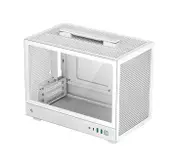 DeepCool CH160-WH Ultra-Portable Mini-ITX Case, Mesh & Glass Panels, Full Sized Air Coole Supportr, Carry handle 3