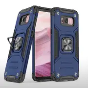 MCC Shockproof Samsung Galaxy S8+ Plus Heavy Duty Tough Case Cover Ring [Dark Blue]