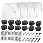 12 Pieces Clear Acrylic Sheets and 12 Pieces 3D Night LED Light Lamp Base with