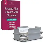 [2 Pack] Freeze Flat BreastMilk Storage - Easy-to-Use Breastmilk Freeze Flat Container - Freeze Flat Breast Milk Organizer Freezer - Breast Milk Freezer Storage Organizer - Freeze Flat for Breast Milk