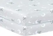 Indus Textiles 2 Pack Cot Bed Fitted Sheets Easy Care Soft and Durable, Sleeping Teddy - 60 x 120 cm