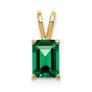 14K Yellow Gold 8x6mm Emerald Cut Mount St. Helens pendant