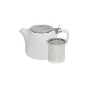 Brew White Stackable Teapot 500ml S/S Infuser/Lid Pack of 2 Tea Cafe
