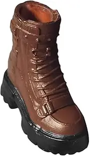 Dickly 1/12 Scale Figure Booties Shoes Miniature Action Figures,Costume,Fashion,Cosplay Accessories Work Boots for Action Figures , Brown