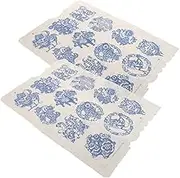 Tofficu 2pcs Ceramic Underglaze Transfers High Temperature Resistant Pottery Decals Patterns for Unique Artistry Pottery Decoration