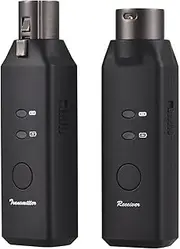 Wireless XLR Transmitter Receiver, 2.4GHz UHF Wireless Microphone System XLR Mic Adapter, 24bit/48khz 6 Channel Wireless Microphone System for Dynamic Microphones PA System and Audio Mixer