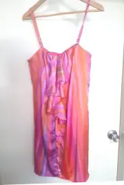 Cooper St Orange Pink Party Dress Mini, removable straps Size 12
