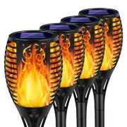 4 Pack Solar Flame Torch Light Garden Lantern Lamp Flickering Dancing Waterproof