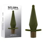 Entice in Green: Selopa THE PRIVATE 13 cm USB Rechargeable Vibrating Butt Plug