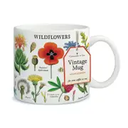 Cavallini Vintage Glassware Coffee/Tea Mug 414ml/19.5cm Vintage Wildflowers