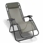 Zero Gravity Chair Folding Outdoor Recliner Adjustable Sun Lounge Camping Beige