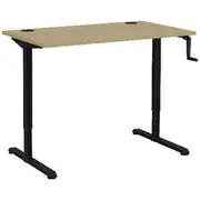 Matrix Manual Height Adjustable 1200mm Desk Black/Oak