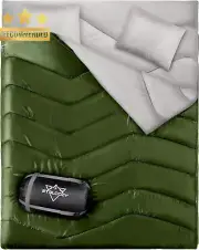 Double Sleeping Bag Adults Kids XL Queen All Season Hiking Backpacking Waterproo