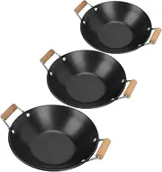 Ciieeo 3pcs Overflow Pot Tripod Small Takeaway Pot Dry Kitchen Cookware Stove Dry Metal Flat Bottom Pans