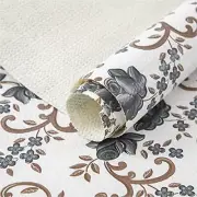 SHELF LINER for Kitchen Cabinet Drawer Black Floral 4 Roll 12x120" FIFTY-FEET