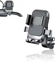 Runshu Bike Phone Mount, One-Hand Operation, 360° Rotation, Universal for 4-6.9" Phones, Handlebar Attachment for Bicycle, Motorcycle, Scooter, ATV, Stroller, Spinning Bike
