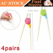 Chopsticks Adult Children Beginners Training Learning Reusable Helper 4 Pairs AU