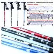 Aluminum Trekking Cane With Three-section Shock Proof T-handle And Straight Hand