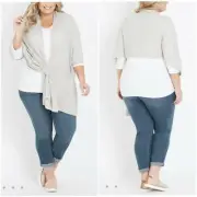 AUTOGRAPH Wrap Shawl Cardi Shrug Scarf SIZE S/M 16 18 20 22 Light Grey
