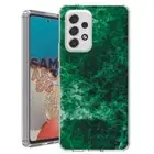 For Samsung Galaxy A23 5g A52 A53 TPU Case Cover+Glass(Emerald Marble)