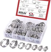 Hilitchi 60 Piece Adjustable 8-38mm Range Stainless Steel Worm Gear Hose Clamps Assortment Kit