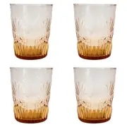 4x LVD Alfresco 11cm Glass Tumbler Drink Cocktail Glassware Cup Peach