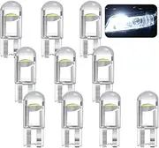 LED Light Bulb White 6000K Pack of 10, 168 2825 W5W T10 Wedge COB Bulbs Error Free for Car Dome Map Door Courtesy License Plate