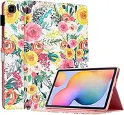 for Samsung Galaxy Tab S6 Lite Case 10.4 inch with S Pen Holder 2022 2020 Model (SM-P610/P613/P615/P619), Smart Auto Wake/Sleep, PU Leather Folio Cover with Multi-Angle Stand, Rose