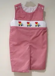 NWT Classic Whimsy Smocked Trucks & Hearts Longall / Romper Boy's Size 3M