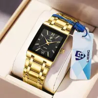 在飛比找Yahoo!奇摩拍賣優惠-長方形手錶男機械錶高級感高中生夜光防水手錶男士石英錶潮流手錶