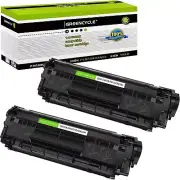 2PK greencycle High Yield Compatible Toner Cartridge Q2612A 12A HP LaserJet 1015