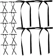 GRIRIW 100Pcs Pre Tied Polyester Bows for DIY Craft Christmas Tree Ornaments Wrapping Holiday Decor Durable Easy to Use Multipurpose Decorative Bows