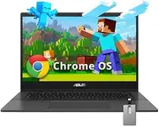 [ASUS] Chromebook CM1402 14" FHD Anti-Glare Laptop, MediaTek Kompanio 520, 4GB LPDDR4X, 64GB eMMC, Webcam, WiFi 6, Bluetooth, Chrome OS, Gravity Gray, 128GB Hotface USB Card
