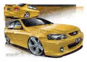 FORD BA XR6 TURBO BLAZE A2 FRAMED PRINT (FT152)