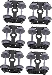 Stable Performance Model Train Wheels 6pcs Plastic Toy Train Wheels Replacement Set for Model Railway Black