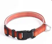 BlackDoggy Waterproof & Odor-Resistant Dog Collar, Heavy-Duty D-Ring & Adjustable Fit, All-Size Pet Collar for Small, Medium and Large Dogs (L, Orange)