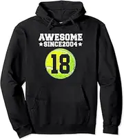 [VidiAmazing] Awesome Since 2004 Tennis 18th Birthday 18 Years Old Party Pullover Hoodie ds891