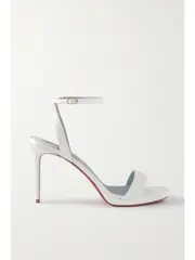 [Christian Louboutin] Christian Louboutin - Loubi Queen 100 Satin Sandals - White - IT42 IT 42 White