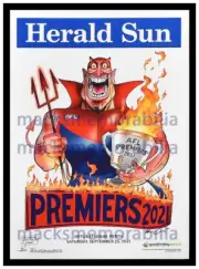 2021 AFL PREMIERS MELBOURNE DEMONS POSTER MARK KNIGHT WEG FRAMED HERALD SUN