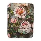 Pink Rose Sherpa Blanket - Soft Fleece Throw - Valentine’s Day Gift